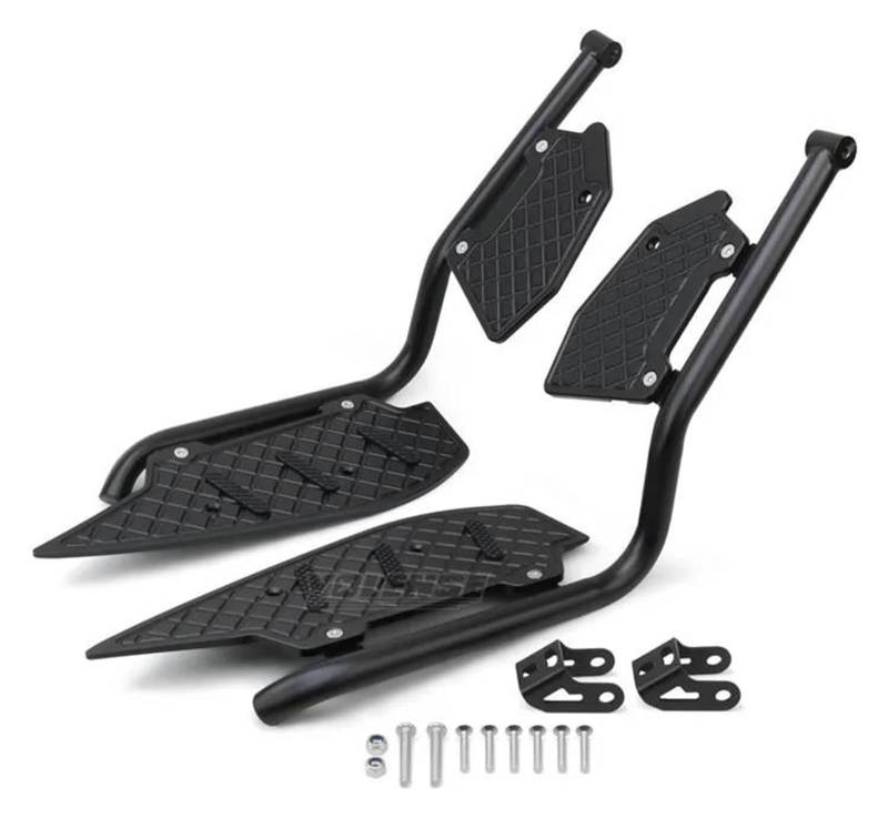 Für X-MAX 300 Für XMAX300 2023 Motorrad Zubehör Pedal Stoßstange Fußrasten Anti Slip Fuß Pedal Kit Fussrasten Motorrad(Schwarz) von BUTUFYTR