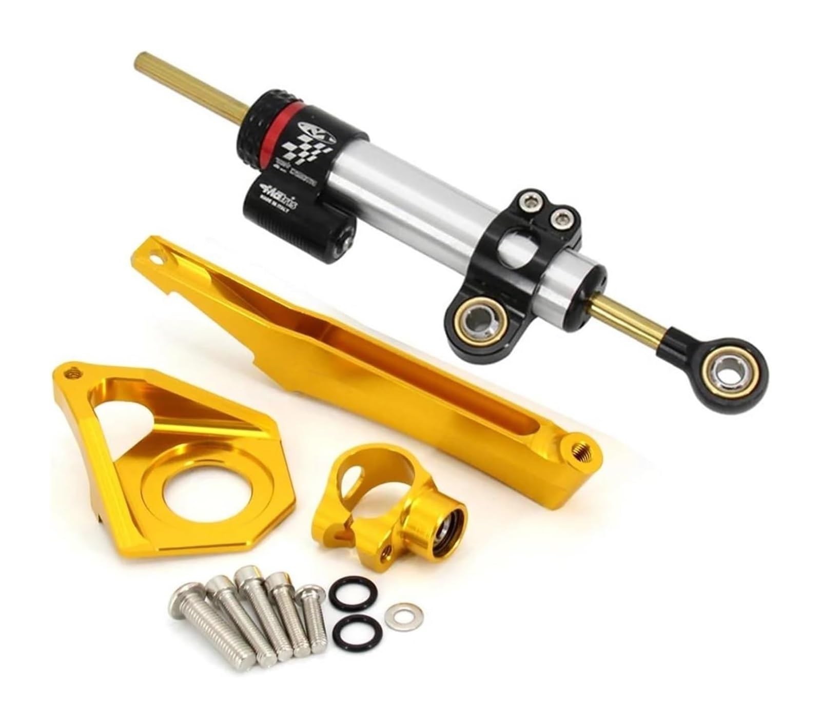 Motorrad Lenkungsdämpfer Für YZF600 YZF R6 2003 2004 2005 Lenksteuerung Stabilisieren Montagehalterung Kit Einstellbarer Motorrad-Lenkungsdämpfer-Stabilisator(X-21) von BUTUFYTR