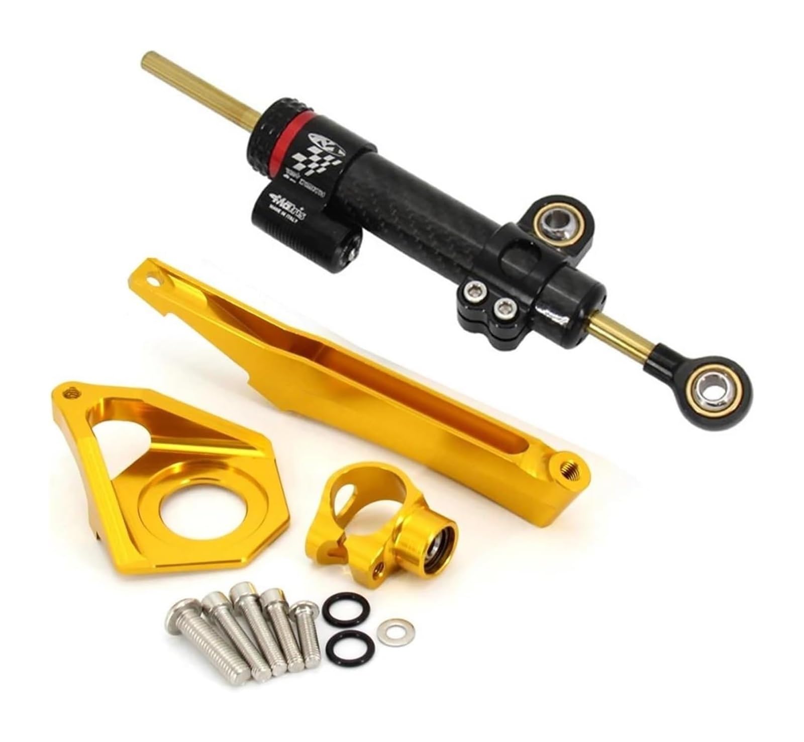 Motorrad Lenkungsdämpfer Für YZF600 YZF R6 2003 2004 2005 Lenksteuerung Stabilisieren Montagehalterung Kit Einstellbarer Motorrad-Lenkungsdämpfer-Stabilisator(X-25) von BUTUFYTR