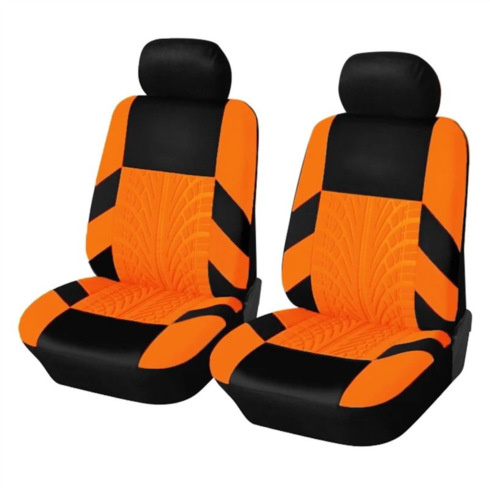 Auto-Schonbezüge Besticktes Autositzbezug-Set, universell passend für die meisten Autos, Bezüge mit Reifenspur-Detail, Styling-Autositzschutz Autositzschoner(Orange 2 pieces) von BUUNHI