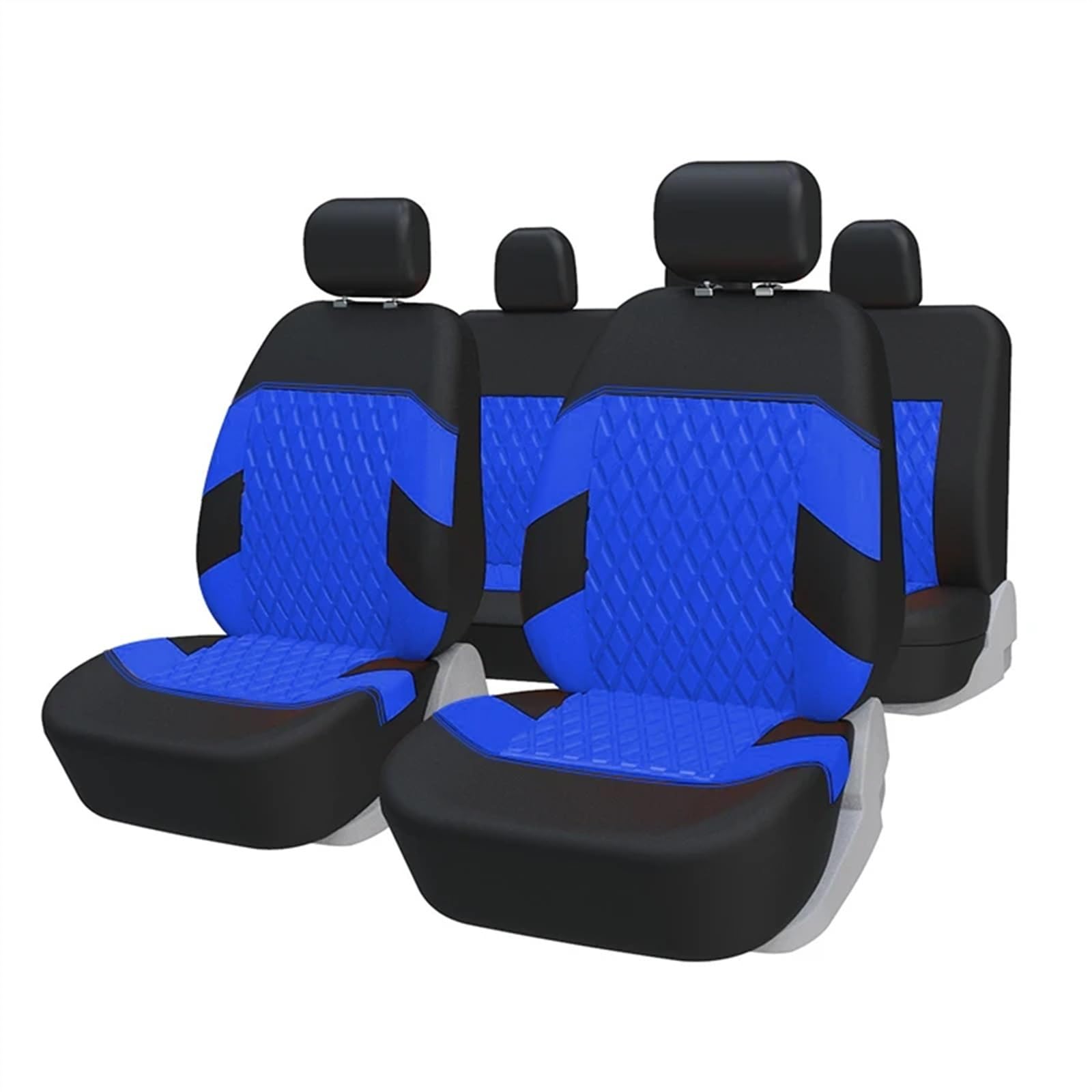 Auto-Schonbezüge Universal Autositzbezüge Polyestergewebe Schutz Airbag Kompatibel 3 Reißverschluss Autositzschoner(Full set Blue) von BUUNHI
