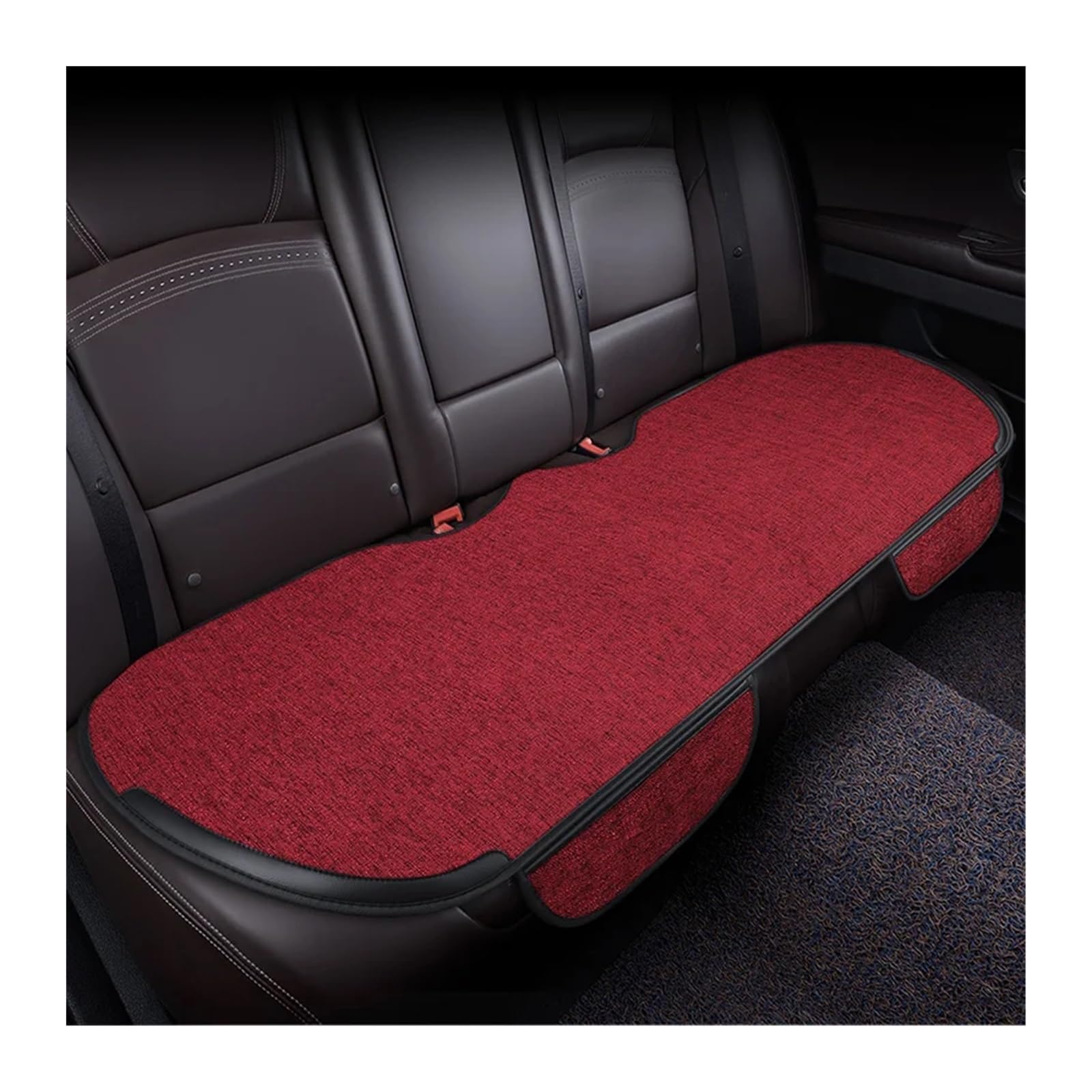 BUUNHI Auto-Schonbezüge Autositzbezug vorne hinten, komplettes Set, wählen Sie Autositzkissen, Leinenstoff, Sitzpolsterschutz, Auto-Innenausstattung Autositzschoner(1 red rear) von BUUNHI