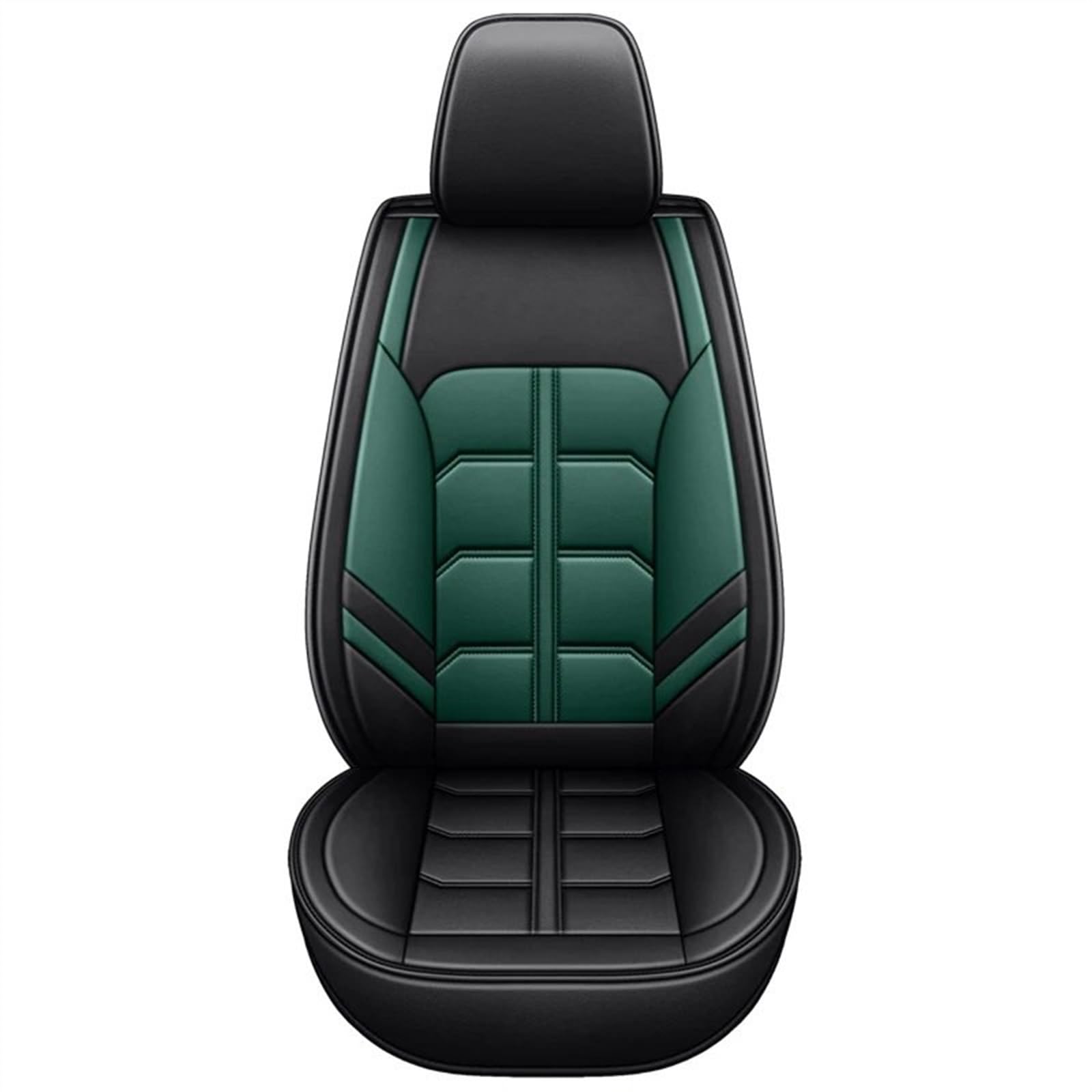 BUUNHI Auto-Schonbezüge Universal Autositzbezüge 360 ​​Grad voll abgedeckt Ledersitzbezug für 90% Limousine SUV 5 Sitze Auto Autositzschoner(Black green) von BUUNHI