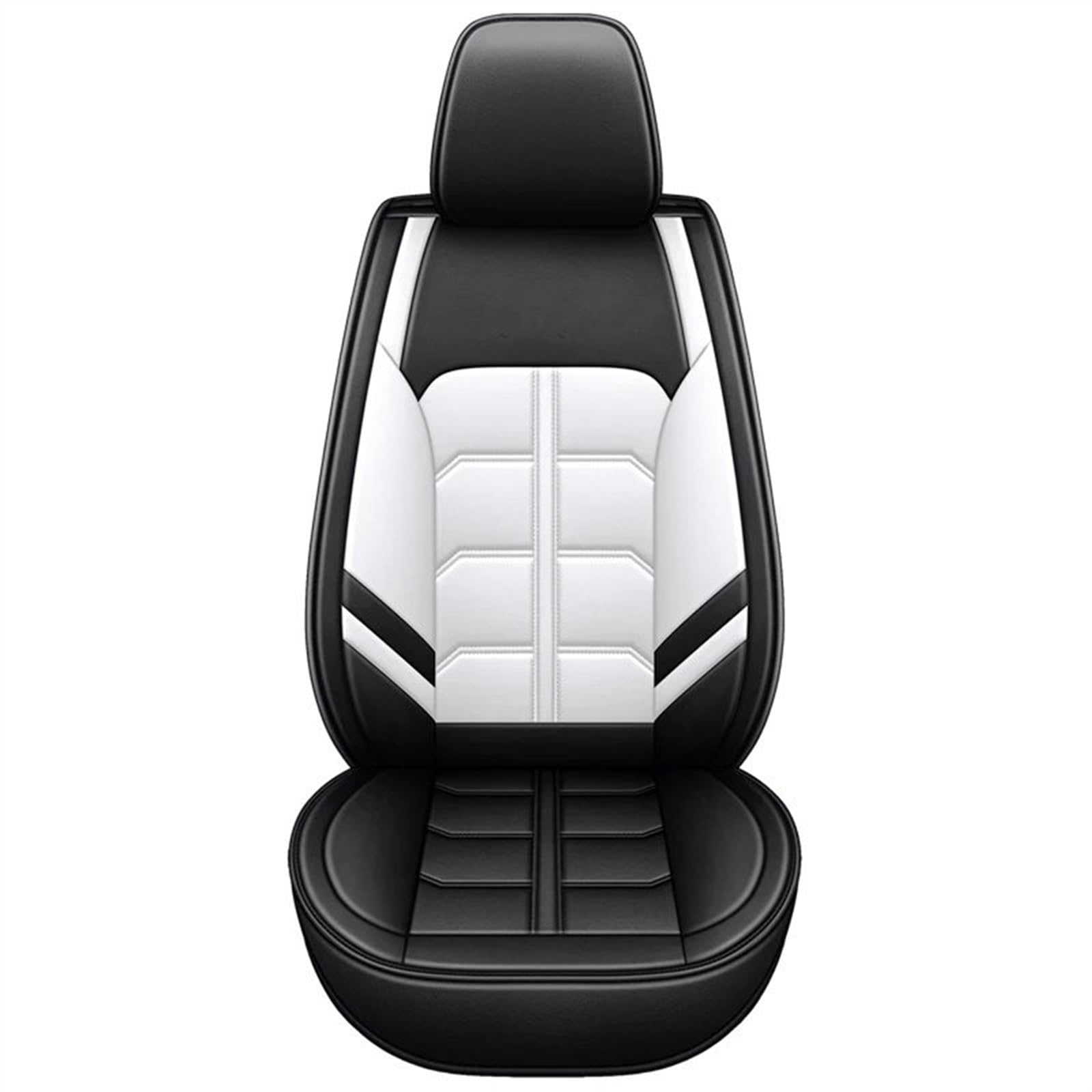 BUUNHI Auto-Schonbezüge Universal Autositzbezüge 360 ​​Grad voll abgedeckt Ledersitzbezug für 90% Limousine SUV 5 Sitze Auto Autositzschoner(Black white) von BUUNHI