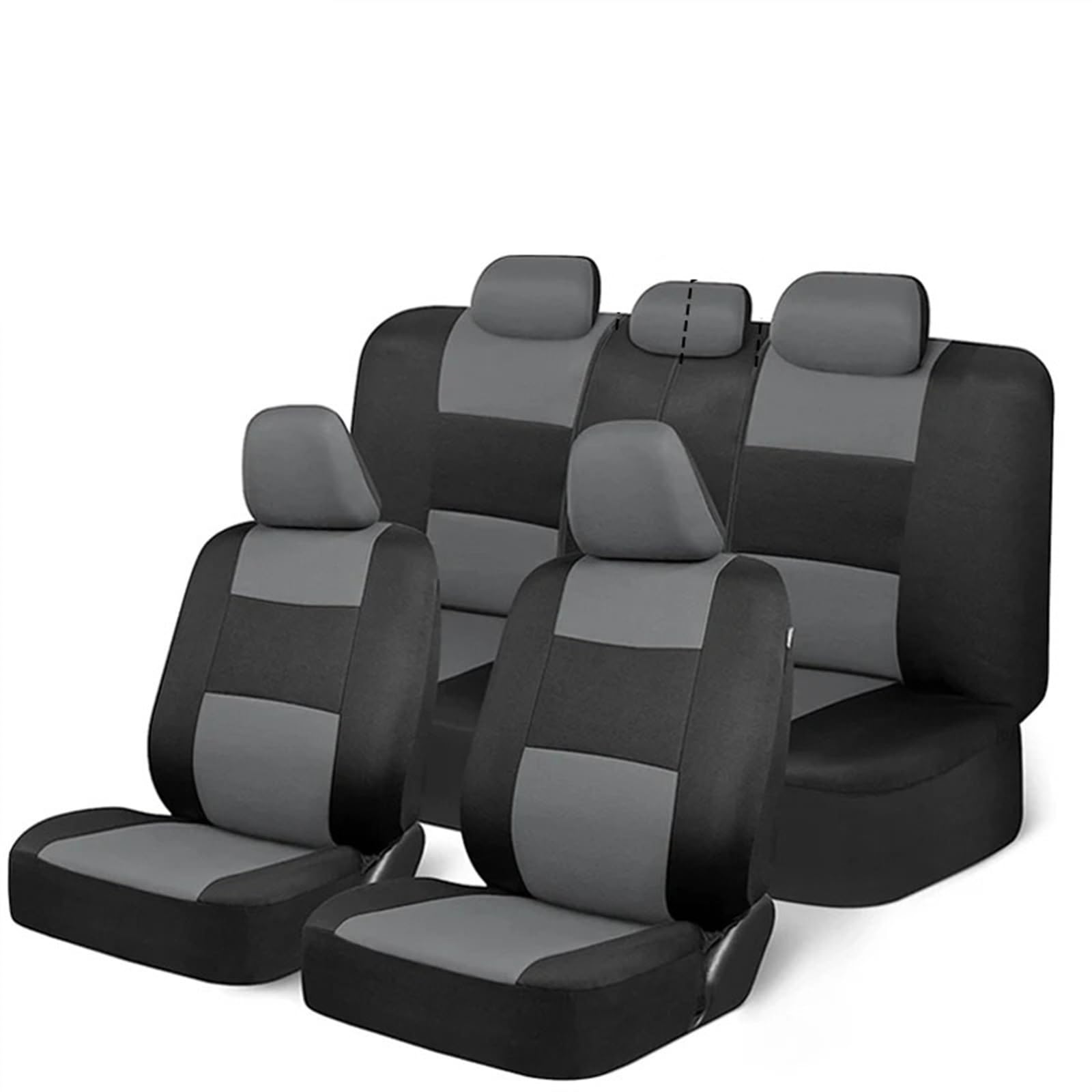BUUNHI Auto-Schonbezüge Universal Autositzbezüge mit Lenkradbezug Schulterschutzset Autozubehör Innenraum Autositzschoner(Gray) von BUUNHI