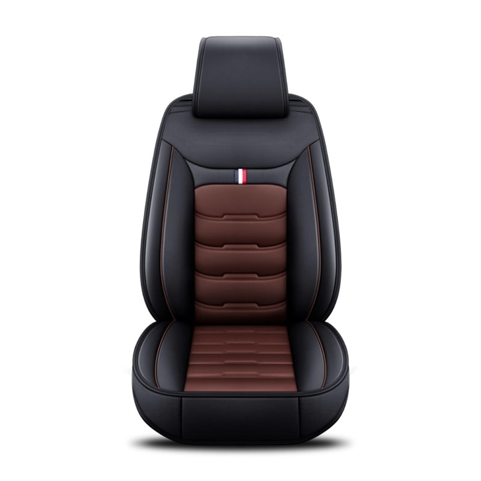 BUUNHI Auto-Schonbezüge Universeller Autositzbezug aus Leder, Autozubehör Autositzschoner(Black Coffee 1 Seat-01) von BUUNHI