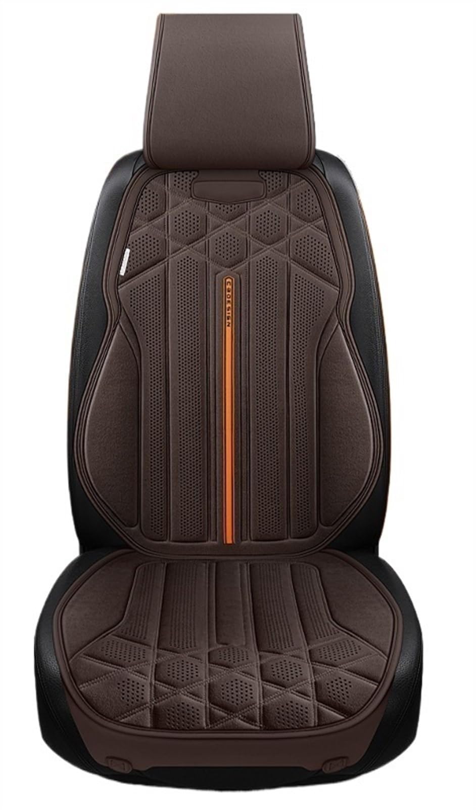 BUUNHI Auto-Schonbezüge Weiches Wildleder-Autositz-Rückenkissen für rutschfeste Sitzbezüge, geeignet für 5-Sitzer-Limousinen, SUV-Sitzmatten-Zubehör Autositzschoner(1 seat brown) von BUUNHI