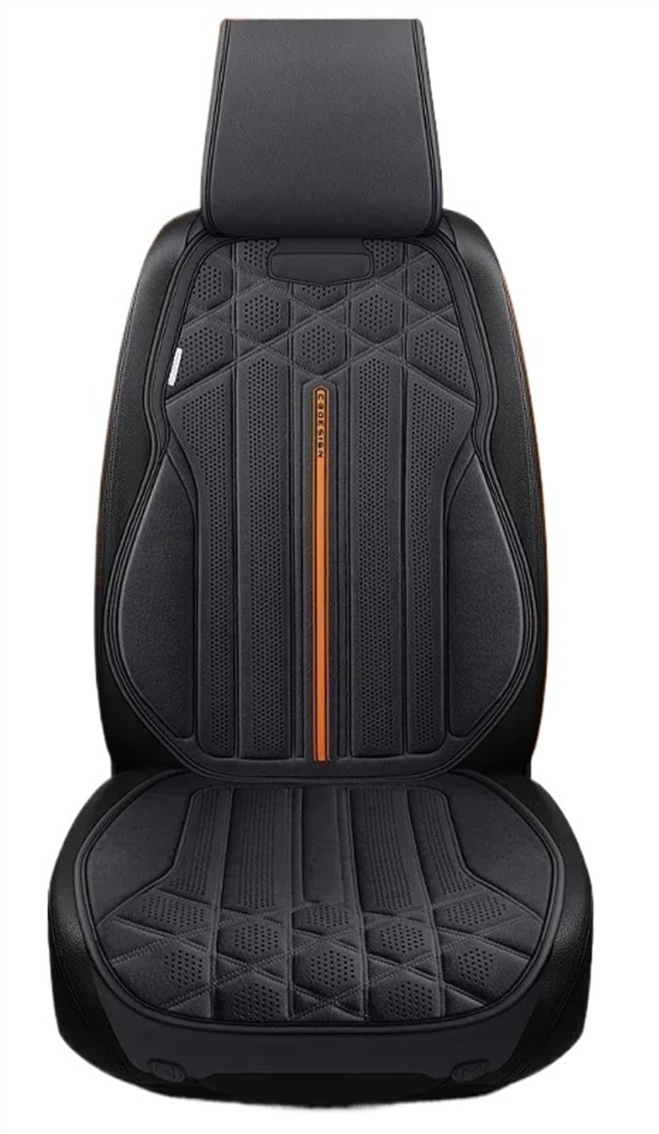BUUNHI Auto-Schonbezüge Weiches Wildleder-Autositz-Rückenkissen für rutschfeste Sitzbezüge, geeignet für 5-Sitzer-Limousinen, SUV-Sitzmatten-Zubehör Autositzschoner(1 seat deep gray) von BUUNHI