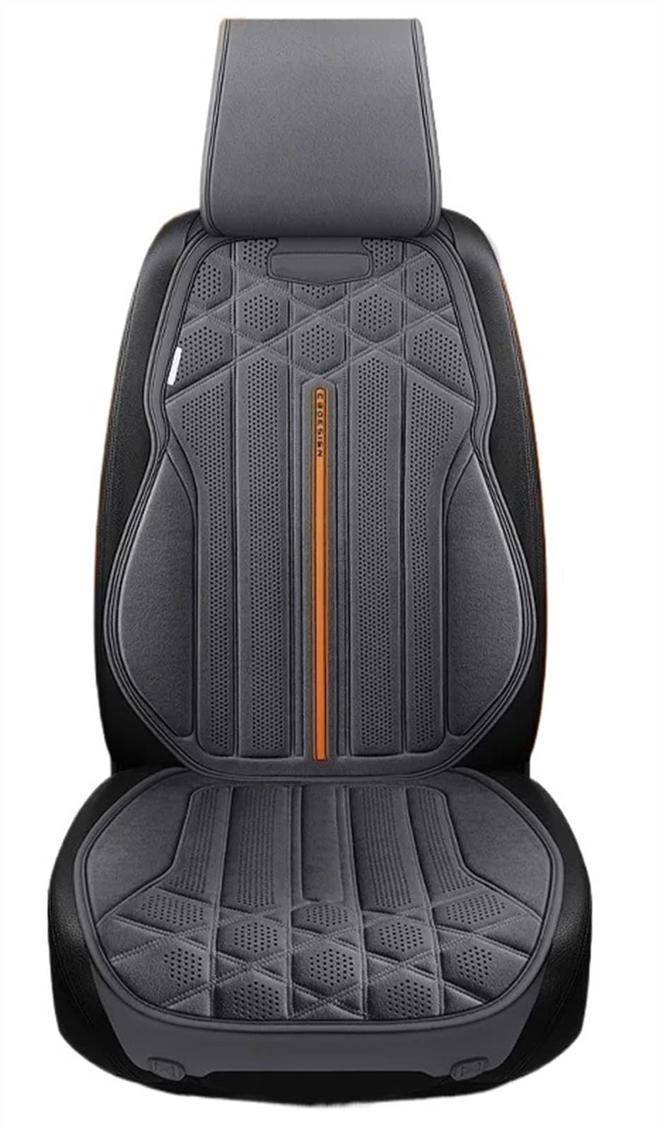 BUUNHI Auto-Schonbezüge Weiches Wildleder-Autositz-Rückenkissen für rutschfeste Sitzbezüge, geeignet für 5-Sitzer-Limousinen, SUV-Sitzmatten-Zubehör Autositzschoner(1 seat gray) von BUUNHI
