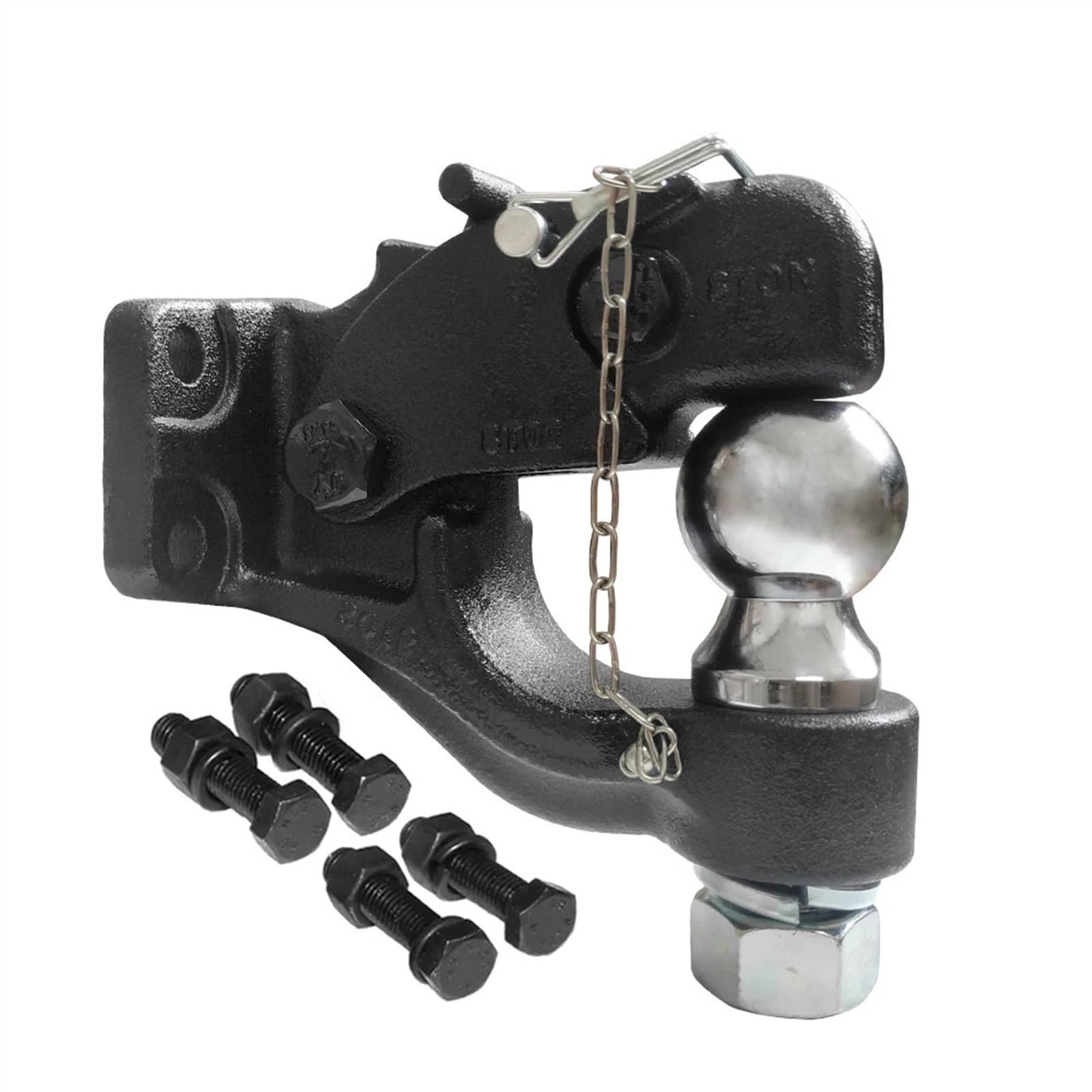 anhängerkupplung Heavy Duty Pintle Haken Combo 50mm/2 Zoll Ball Anhängerkupplung Anhängelast 8 Tonnen RV Teile Camper Zubehör Hitch(2 Inch Ball) von BUUNHI