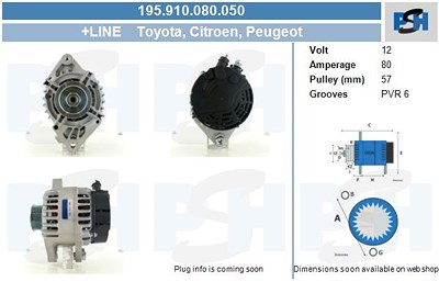 Bv Psh Generator [Hersteller-Nr. 0986081000] für Citroën, Peugeot, Toyota von BV PSH