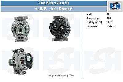 Bv Psh Generator [Hersteller-Nr. 105.509.120.010] für Alfa Romeo von BV PSH