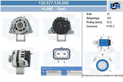 Bv Psh Generator [Hersteller-Nr. 135.577.120.000] für Opel, Vauxhall von BV PSH