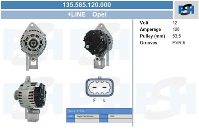 Bv Psh Generator [Hersteller-Nr. 135.585.120.000] für Opel, Saab von BV PSH