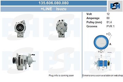 Bv Psh Generator [Hersteller-Nr. 135.606.080.080] für Isuzu von BV PSH