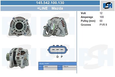 Bv Psh Generator [Hersteller-Nr. 145.542.100.130] für Mazda von BV PSH