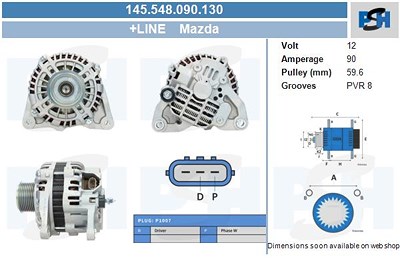 Bv Psh Generator [Hersteller-Nr. 145.548.090.130] für Mazda von BV PSH