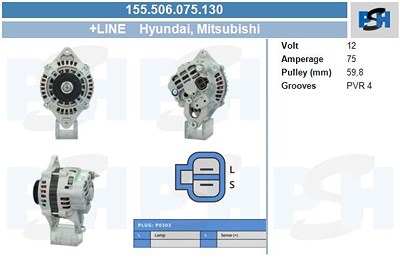 Bv Psh Generator [Hersteller-Nr. 155.506.075.130] für Mitsubishi von BV PSH