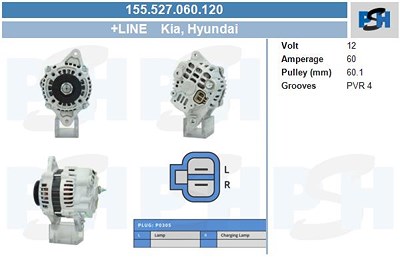 Bv Psh Generator [Hersteller-Nr. 155.527.060.120] für Hyundai von BV PSH