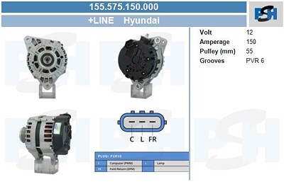 Bv Psh Generator [Hersteller-Nr. 155.575.150.000] für Hyundai, Kia von BV PSH