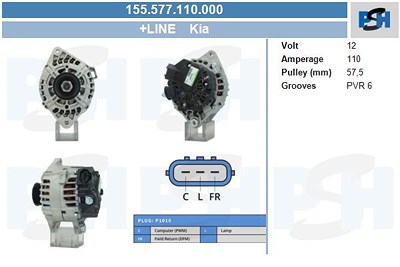 Bv Psh Generator [Hersteller-Nr. 155.577.110.000] für Hyundai, Kia von BV PSH