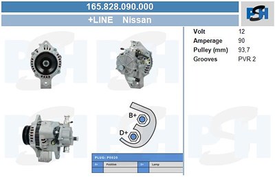 Bv Psh Generator [Hersteller-Nr. 165.828.090.000] für Nissan von BV PSH