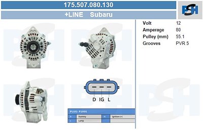 Bv Psh Generator [Hersteller-Nr. 175.507.080.130] für Subaru von BV PSH