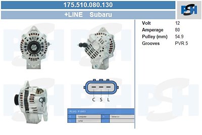 Bv Psh Generator [Hersteller-Nr. 175.510.080.130] für Subaru von BV PSH