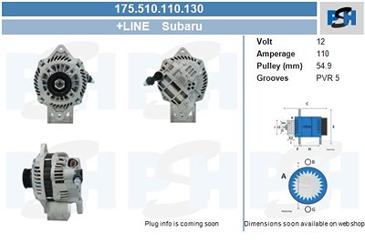 Bv Psh Generator [Hersteller-Nr. 175.510.110.130] für Subaru von BV PSH