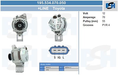 Bv Psh Generator [Hersteller-Nr. 195.534.070.050] für Toyota von BV PSH