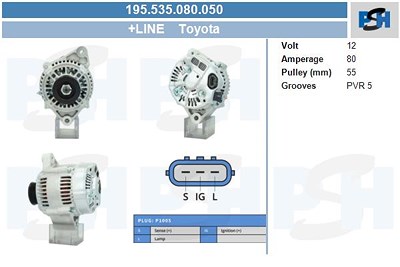 Bv Psh Generator [Hersteller-Nr. 195.535.080.050] für Toyota von BV PSH