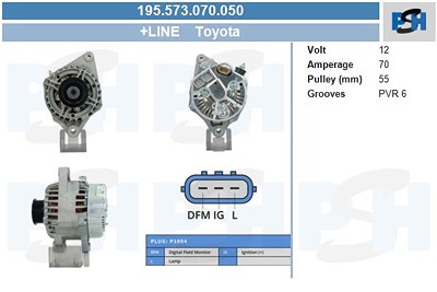 Bv Psh Generator [Hersteller-Nr. 195.573.070.050] für Toyota von BV PSH