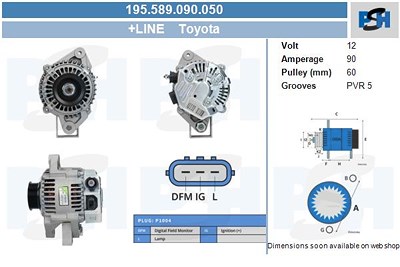 Bv Psh Generator [Hersteller-Nr. 195.589.090.050] für Toyota von BV PSH