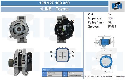 Bv Psh Generator [Hersteller-Nr. 195.927.100.050] für Toyota von BV PSH