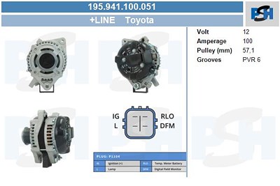 Bv Psh Generator [Hersteller-Nr. 195.941.100.051] für Daihatsu, Toyota von BV PSH