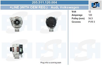 Bv Psh Generator [Hersteller-Nr. 205.511.120.004] für Audi, Skoda, VW von BV PSH