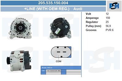 Bv Psh Generator [Hersteller-Nr. 205.535.150.004] für Audi von BV PSH