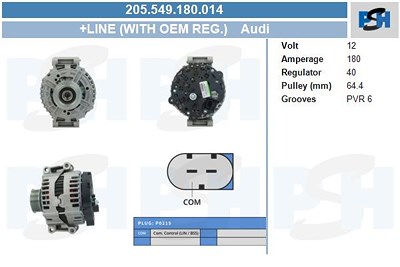 Bv Psh Generator [Hersteller-Nr. 205.549.180.014] für Audi von BV PSH