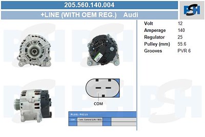 Bv Psh Generator [Hersteller-Nr. 205.560.140.004] für Audi von BV PSH