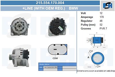 Bv Psh Generator [Hersteller-Nr. 215.554.170.004] für BMW von BV PSH