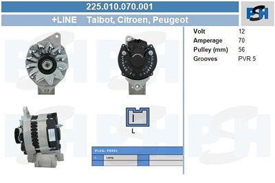 Bv Psh Generator [Hersteller-Nr. 225.010.070.001] für Peugeot von BV PSH