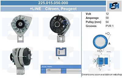 Bv Psh Generator [Hersteller-Nr. 225.015.050.000] für Peugeot, Renault von BV PSH