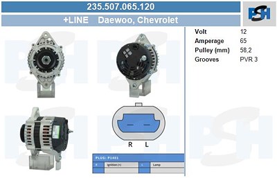 Bv Psh Generator [Hersteller-Nr. 235.507.065.120] für Chevrolet von BV PSH