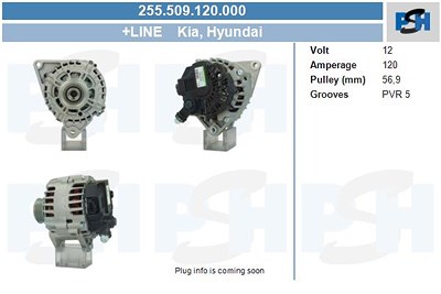 Bv Psh Generator [Hersteller-Nr. 255.509.120.000] für Hyundai, Kia von BV PSH