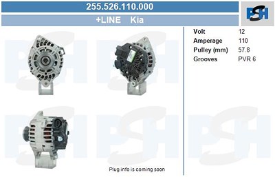 Bv Psh Generator [Hersteller-Nr. 255.526.110.000] für Hyundai, Kia von BV PSH