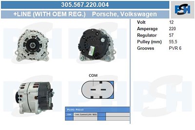 Bv Psh Generator [Hersteller-Nr. 305.567.220.004] für Porsche, VW von BV PSH