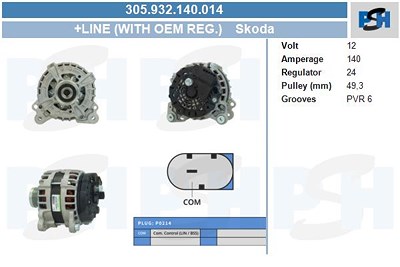 Bv Psh Generator [Hersteller-Nr. 305.932.140.014] für Seat, Skoda, VW von BV PSH