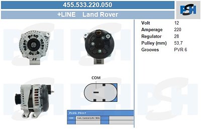 Bv Psh Generator [Hersteller-Nr. 455.533.220.050] für Land Rover von BV PSH