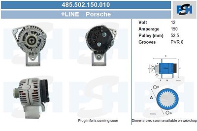 Bv Psh Generator [Hersteller-Nr. 485.502.150.010] für Porsche von BV PSH