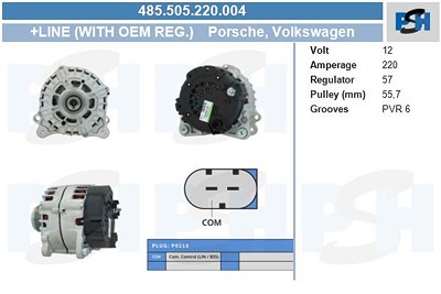 Bv Psh Generator [Hersteller-Nr. 485.505.220.004] für Porsche, VW von BV PSH